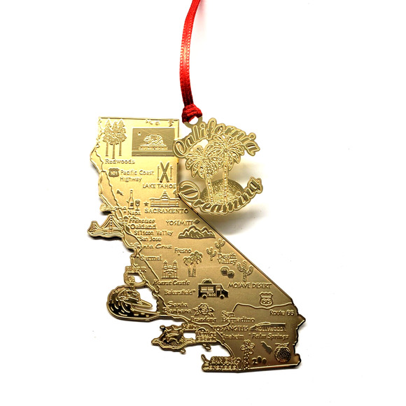 California Dreaming Brass Ornament City State Landmarks - Picture 5 of 13